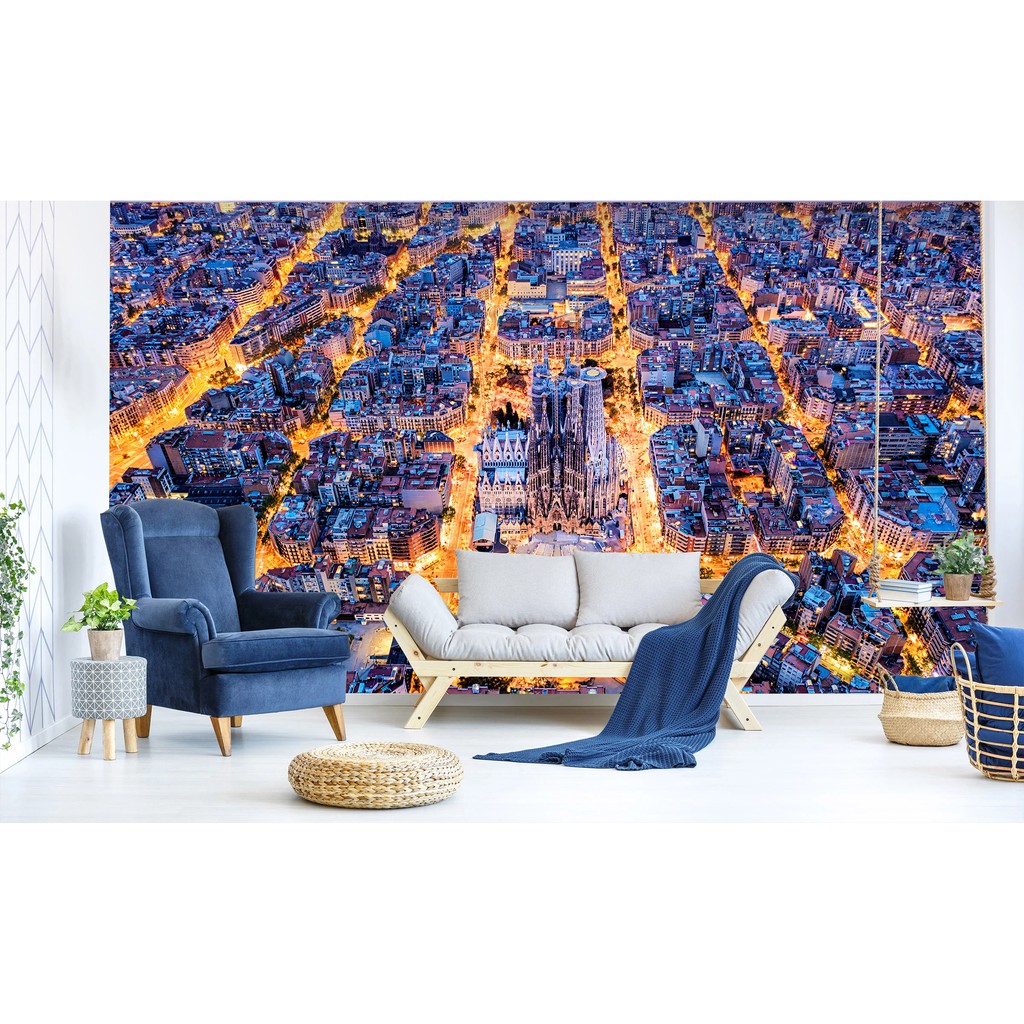 Wallpaper Dinding Custom Mural Tema City Skyline