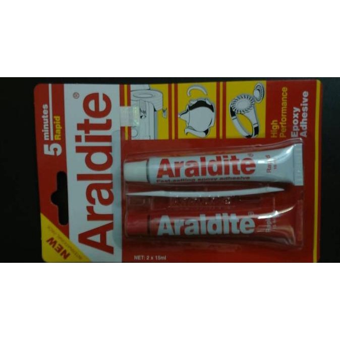 

Lem Besi Epoxy Araldite Rapid 5 Minutes Merah |100 % Berkualitas