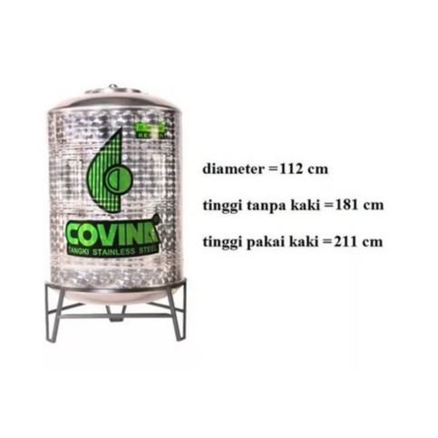 Tangki Air / Tandon Toren Stainless merk Covina tipe CT-1750 BK