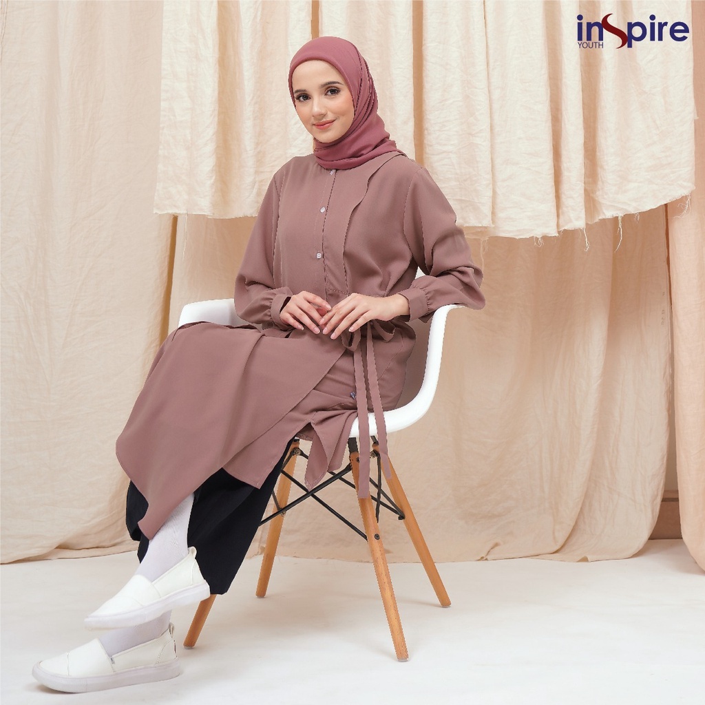 Inspire Tunik ITU 71 Atasan Polos Bahan Premium Crepe Kemeja Kuliah Modern Terbaru