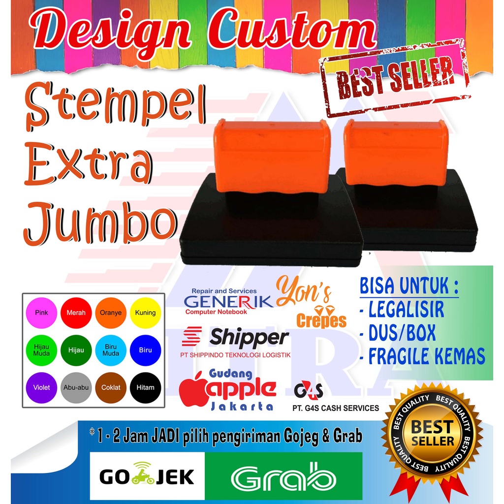 

STEMPEL OTOMATIS EXTRA JUMBO / STEMPEL KARDUS / STEMPEL FRAGILE gratis tinta refil