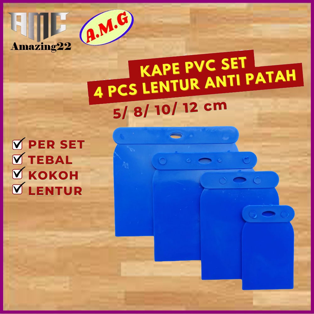 [4 PCS] Kape Kapi Scrapper Skrap Sekrap Dempul Tembok Kompon Gypsum Plastik PVC Set