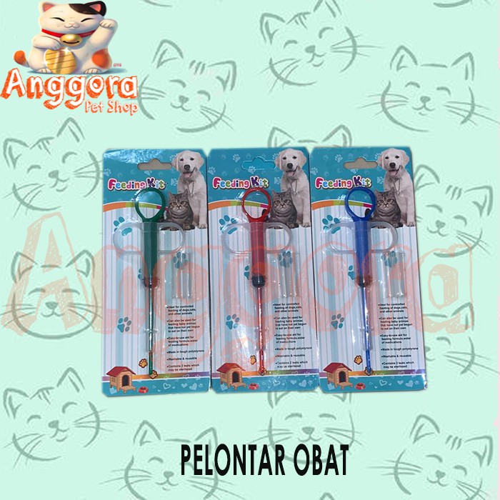 Pelontar obat Kucing Anjing / Alat bantu minum obat - Feeding Kit