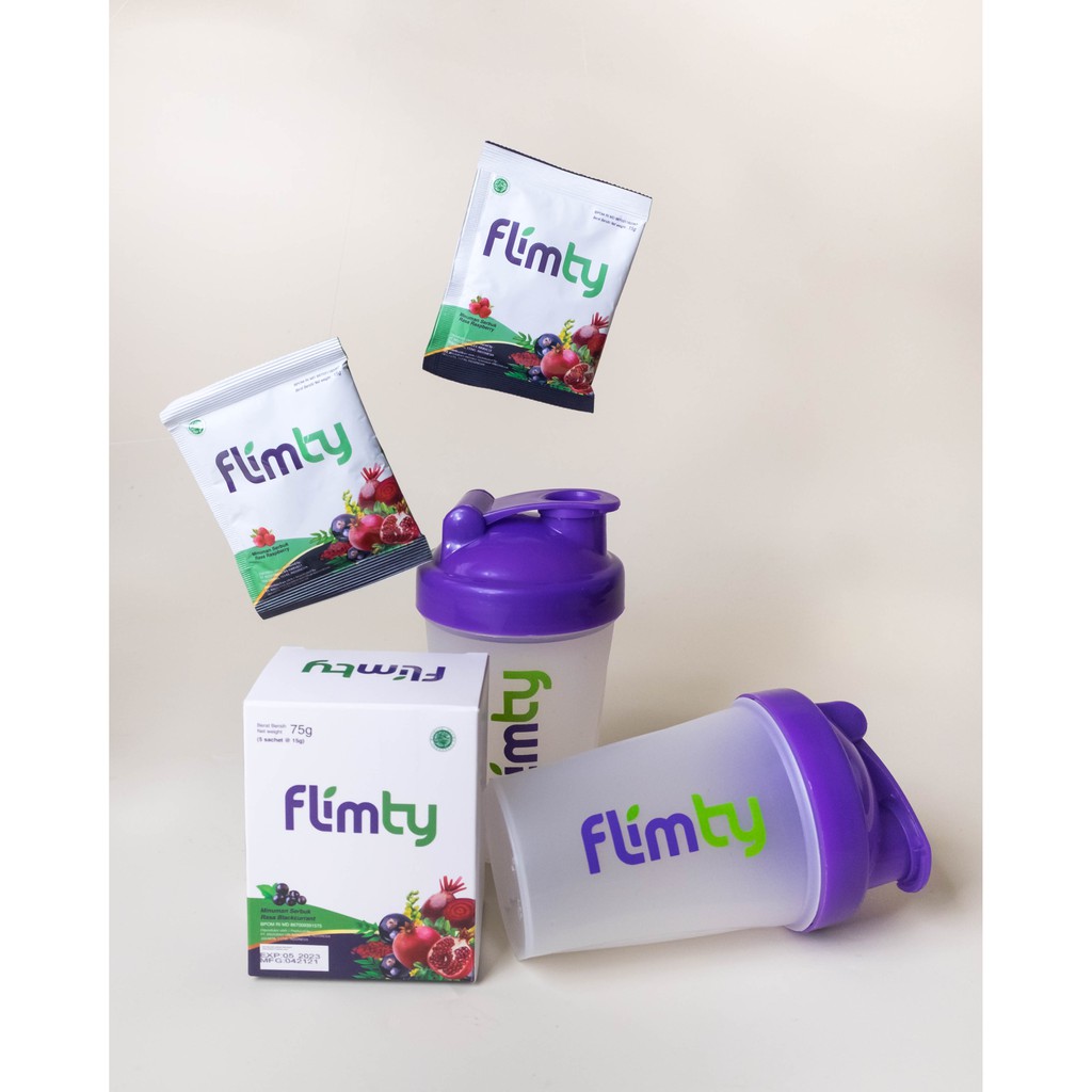 Botol Shaker Flimty Flimeal 400 ml Warna Ungu