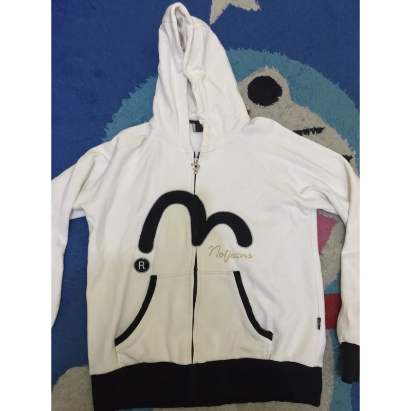 Evisu Zip hoodie Vintage White black original