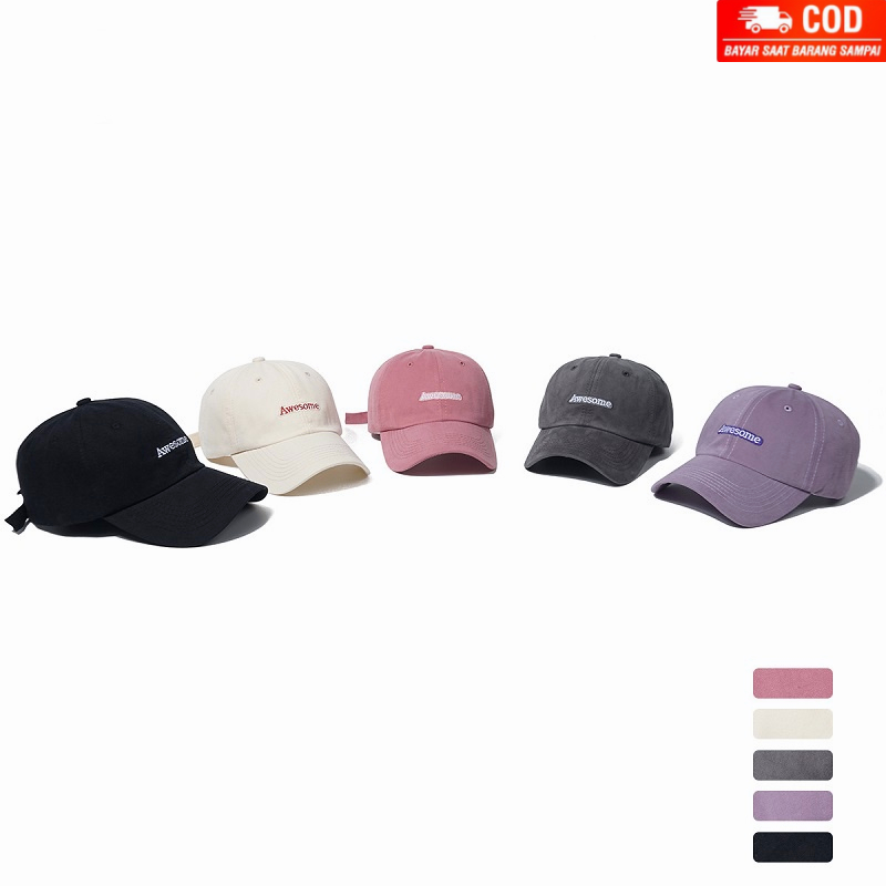 NEXTSTOP-240 Topi Baseball Pria Wanita Dewasa Bordir Awesome Bahan Lembut Licin Musim Panas distro