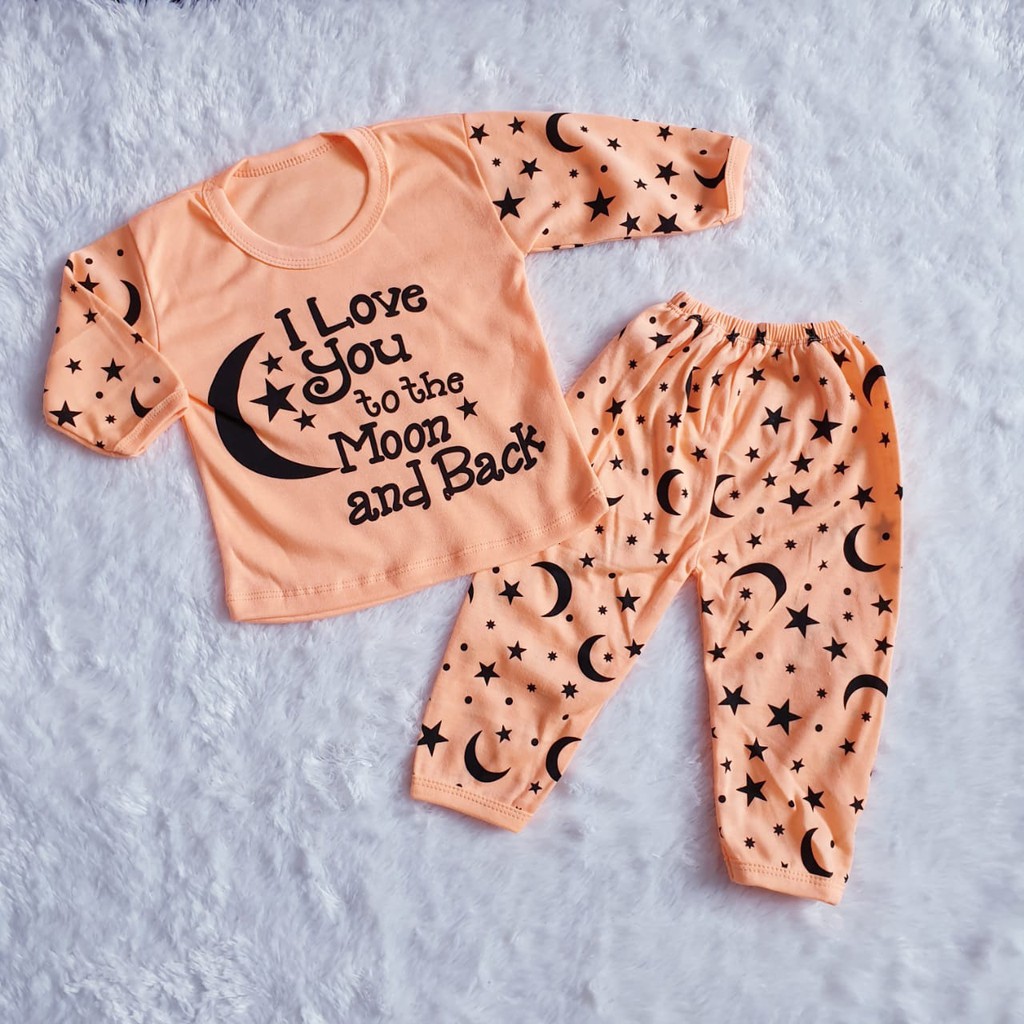 Baju Tidur Anak Piyama Panjang Love Moon