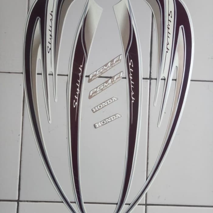 stiker striping Honda Scoopy stylish 2014 putih