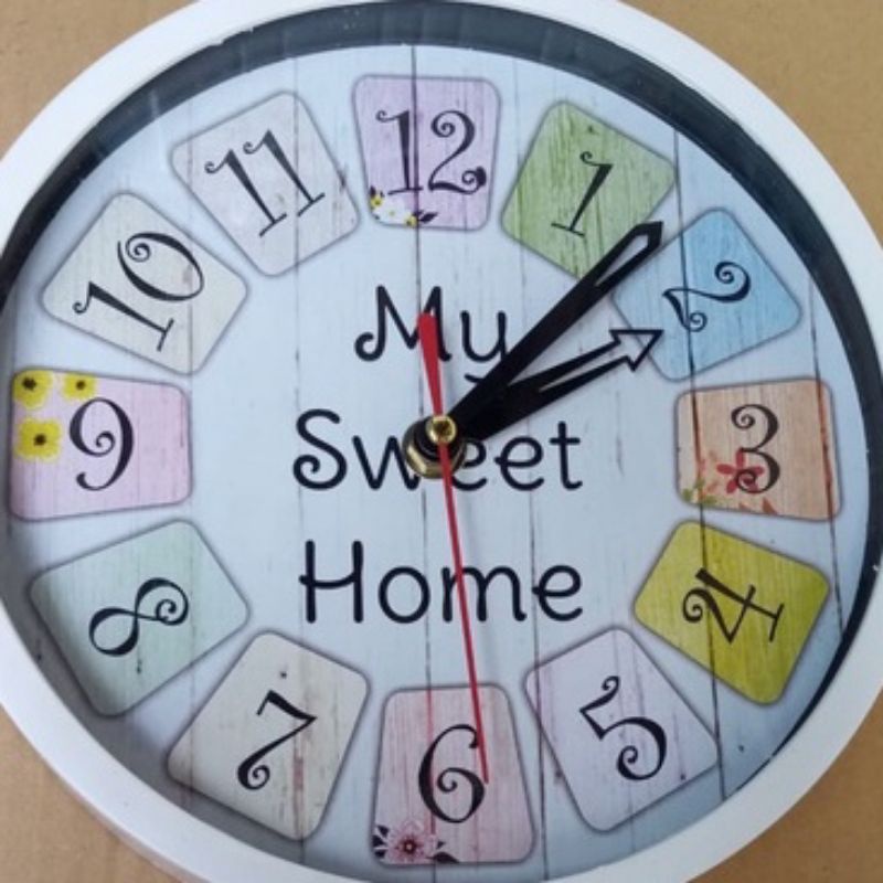 JAM DINDING MINIMALIS KADO ULTAH SOUVENIR JAM UNIK JAM MURAH SWEET HOME-3