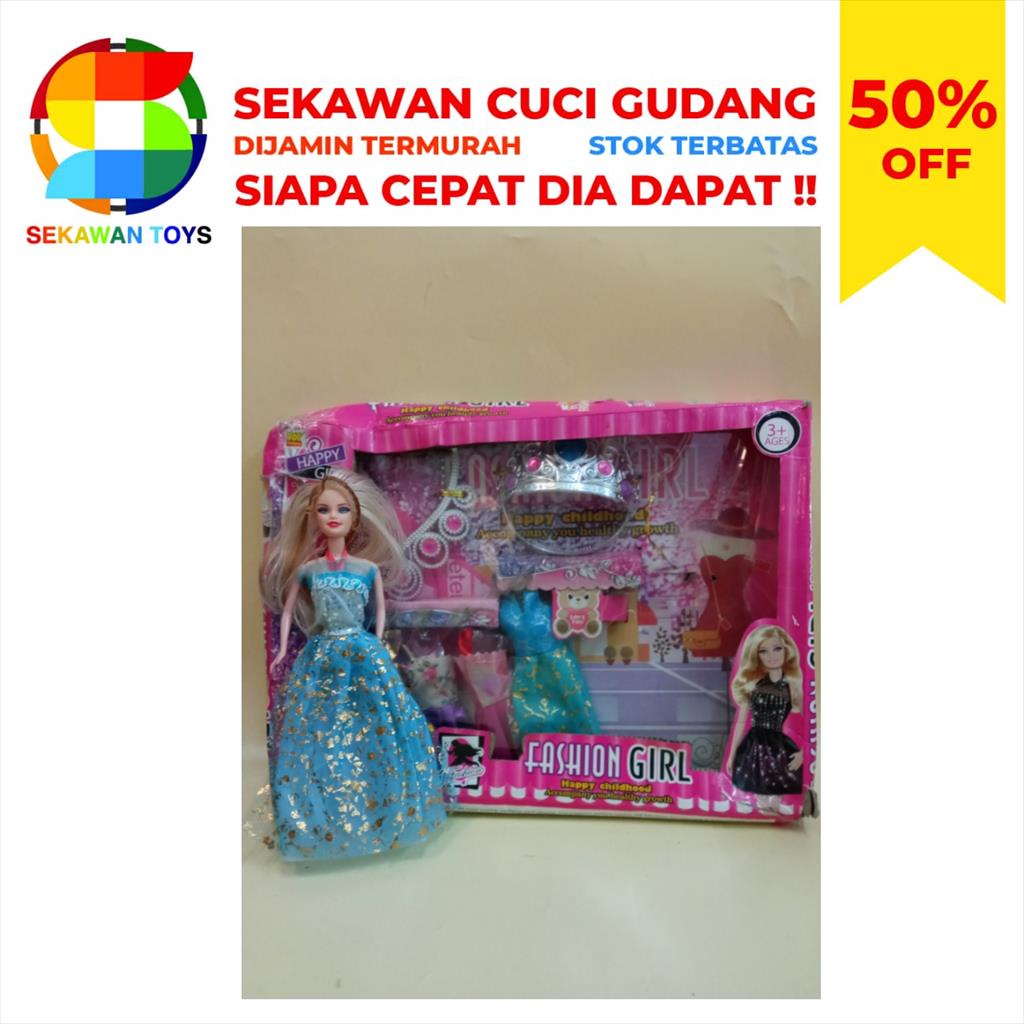 Mainan Boneka/Fashion Girl 1  Boneka+5 Baju Sekawan Sale 21