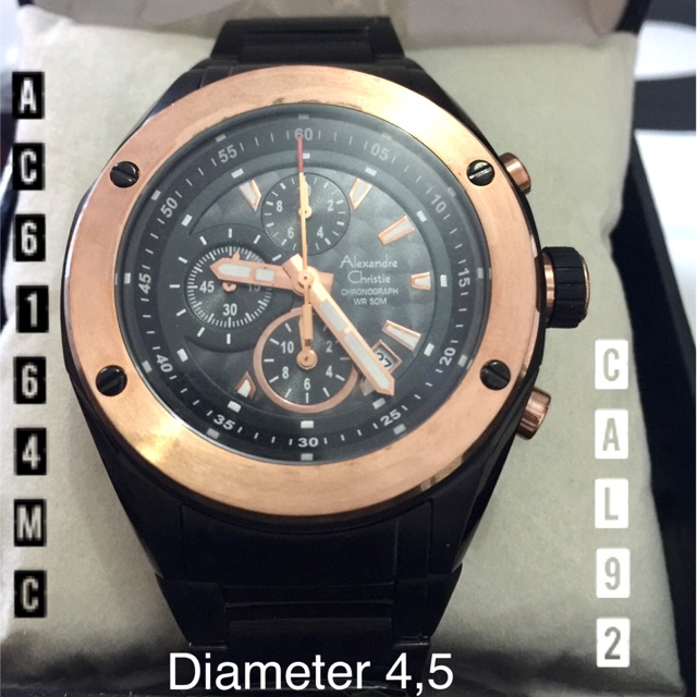 Jam Tangan Pria Cowok Original Asli Merk ALEXANDRE CHRISTIE Seri 6164MC CaL 92 Diameter 4.5