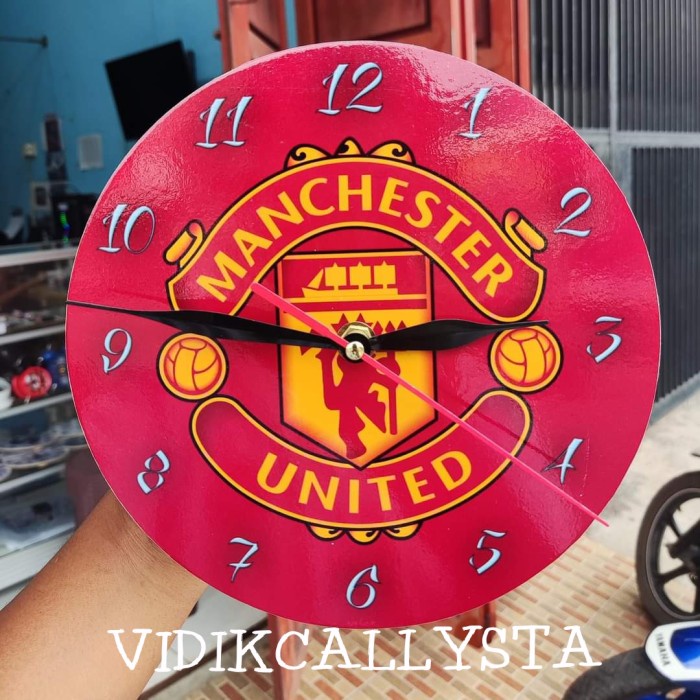 Jam Dinding MU SWEPP Team Club Klub Sepak bola Manchester united MESIN HALUS