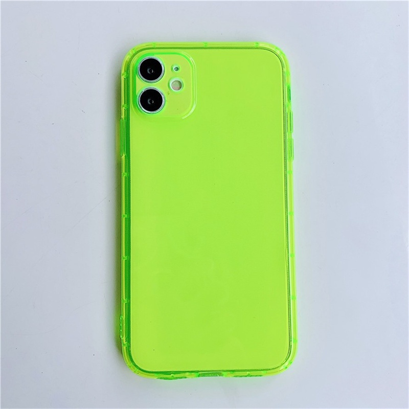 Soft Case Transparan Fluorescent Cover iPhone 13 12 11 Pro X XS Max XR