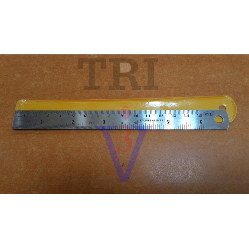

pengaris plat stainless steel 15cm IWT,ruler SUS penggaris