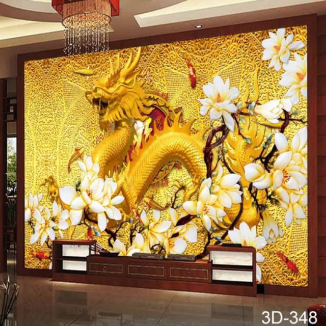 Wallpaper 3D custom motif bunga