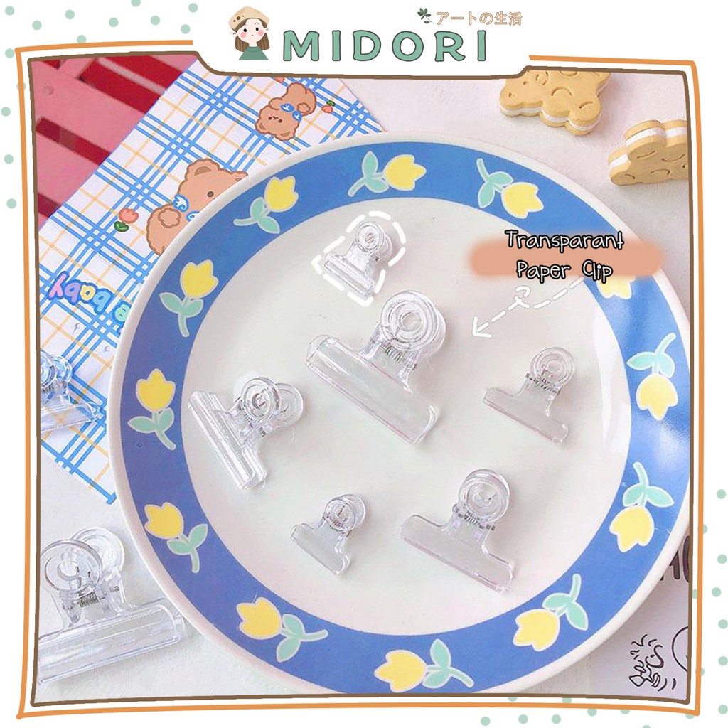 

[MIDORI] Transparant Paper Clip Plastik Bening - F0042