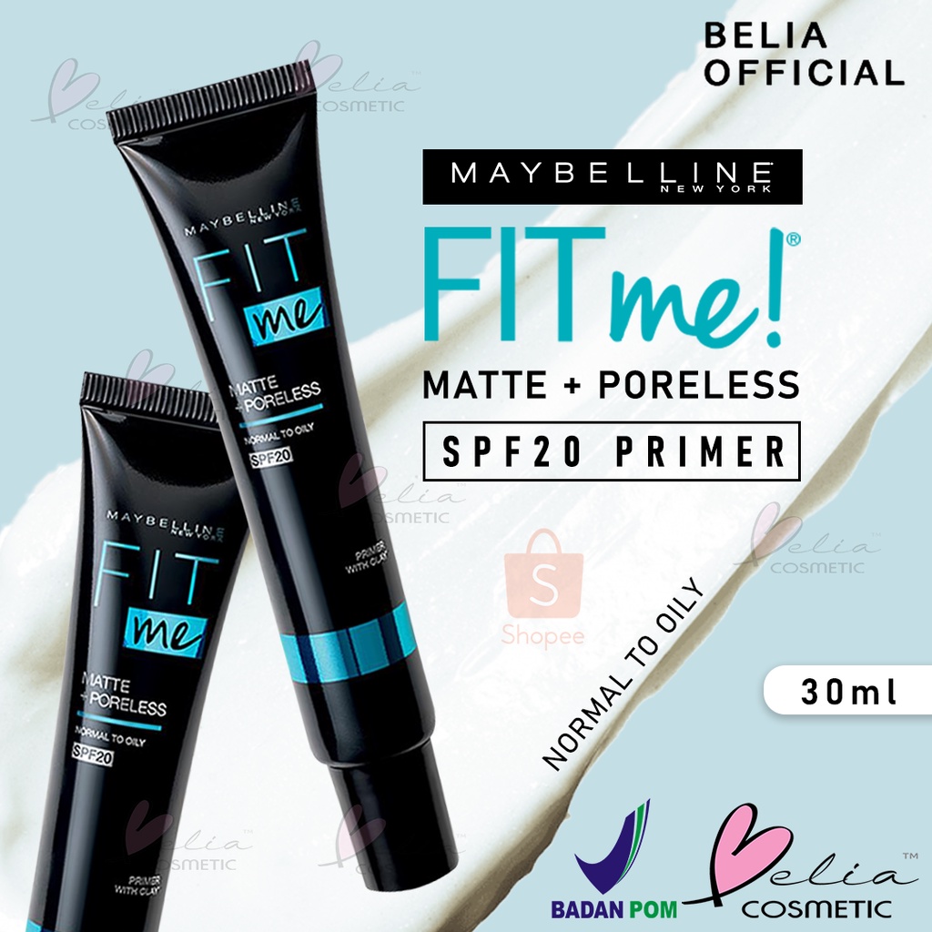❤ BELIA ❤ MAYBELLINE Fit Me Matte + Poreless SPF20 Primer | Normal to Oily | Primer | Make Up Base | Alas Make Up | BPOM