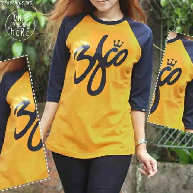  Kaos  wanita  3second raglan lengan  panjang  3 4 3sco body 