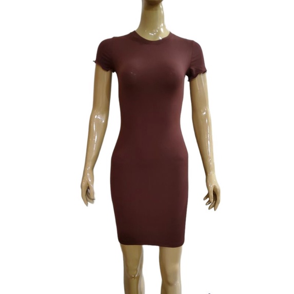 BASIC SLIM DRESS BODYCON NECI BRANDED EXPORT TERMURAH