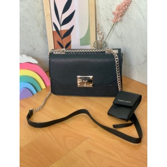 TAS WANITA CK METAL PUSH LOCK CROSSBODY BAG WITH GIFT BOX