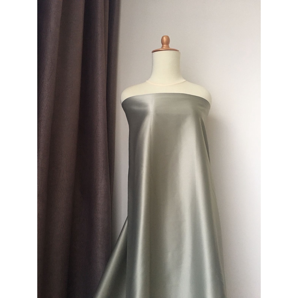 Bahan Kain Satin Velvet Premium Warna Hijau Sage Green Meteran