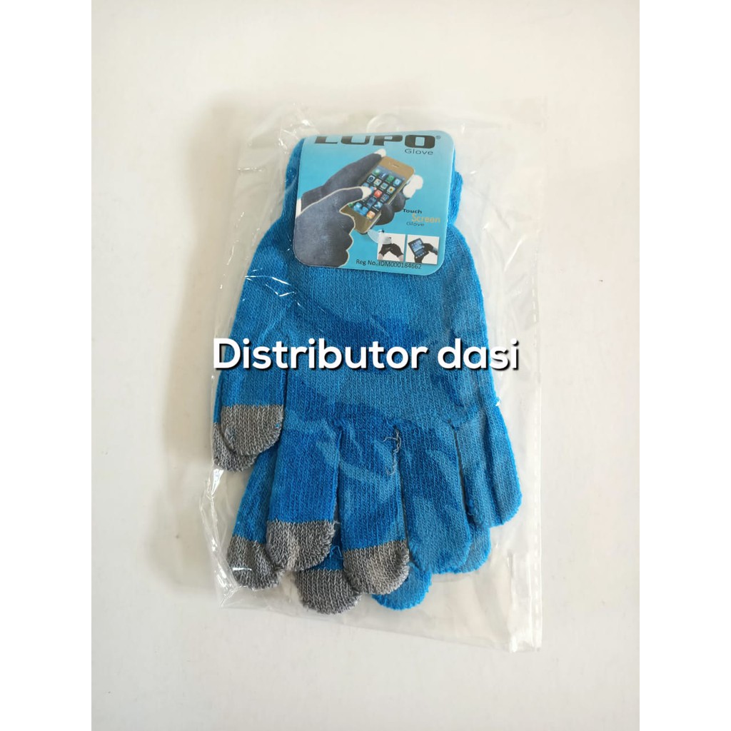 Sarung Tangan Touch Screen HP dewasa ready stok hitam biru coklat abu hijau