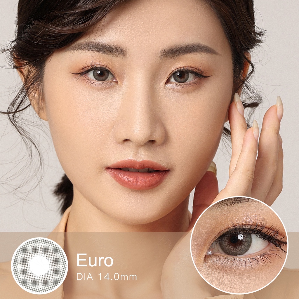 （COD）Freshkon softlens minus(-1.00s/d-6.00) Korea Bestseller Euro Gray soflen diameter 14.00 MM softlens mata