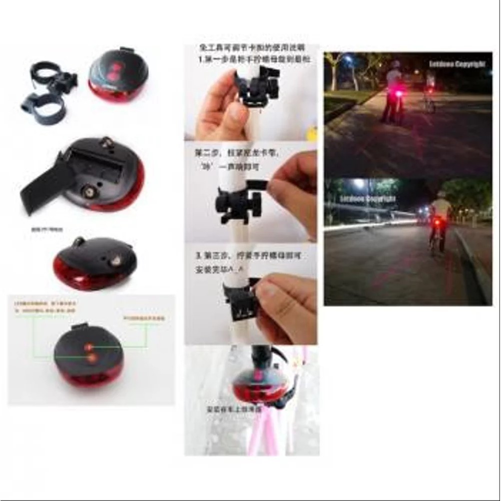 Bicycle Laser Strobe Taillight 5 LED - Lampu LED Sepeda