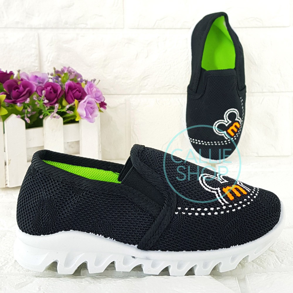 Sepatu Fashion Import Sport Anak Cowok Model Slip On Sol Karet Untuk Usia 2 3 4 5 Tahun