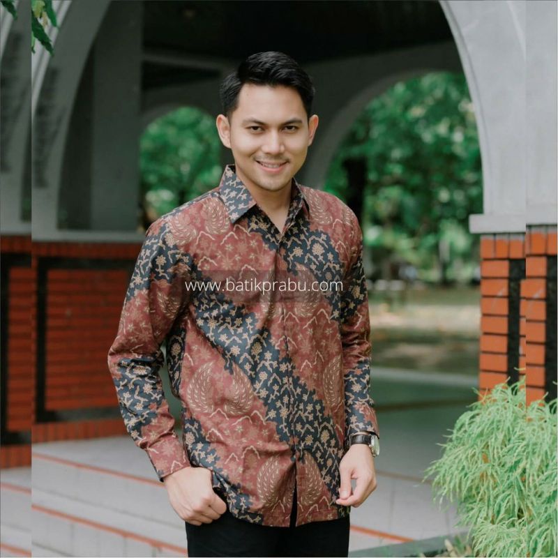 Batik pasangan couple sarimbit pria &amp; wanita batik bahan katun size reguler prg maron