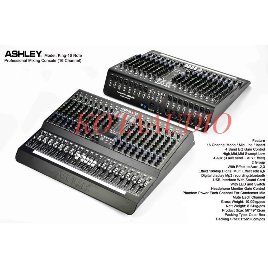 Mixer Audio Ashley king 16 Note / King 16Note / King16Note Original NEW