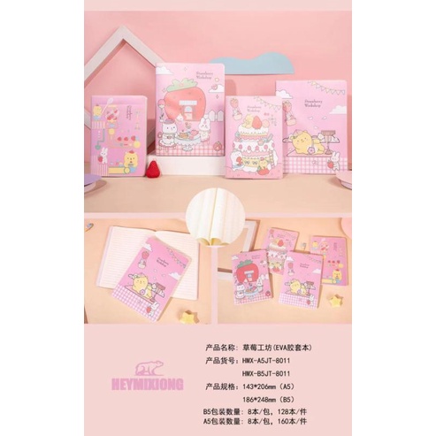 

[PAM] B5JT-8011 Notebook B5 / buku agenda B5 Strowberry Workshop DIARY