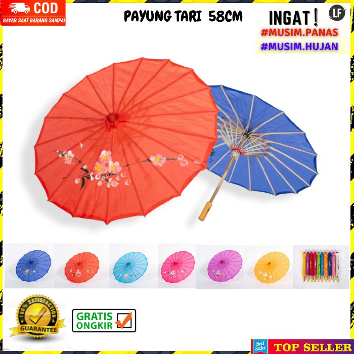 PAYUNG SENI TARI KOREA UMBRELLA WANITA PRIA BAHAN BAMBU BAMBOO UKURAN 58 IMPORT A59