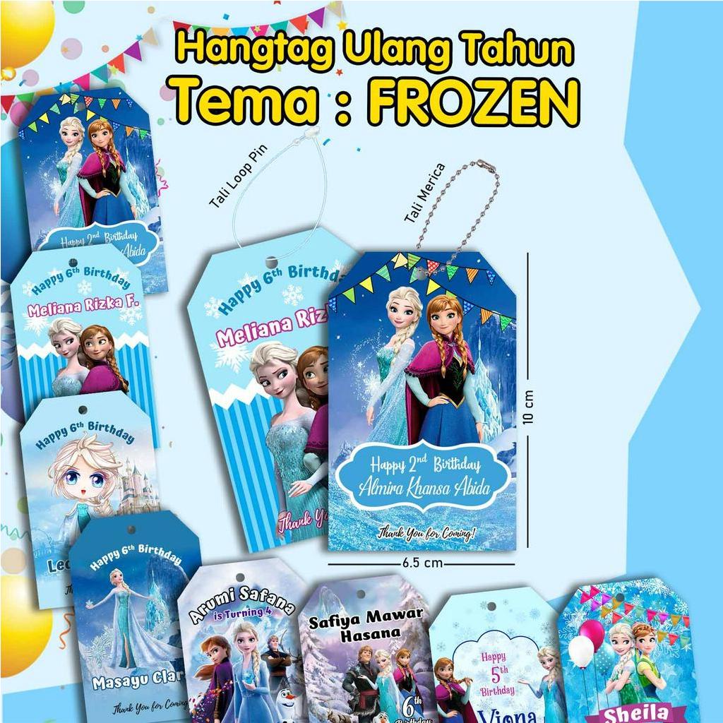 

alafaproject_id - 8 Pcs Hangtag Ulang Tahun Birthday Tema Frozen Anna Elsa Custom