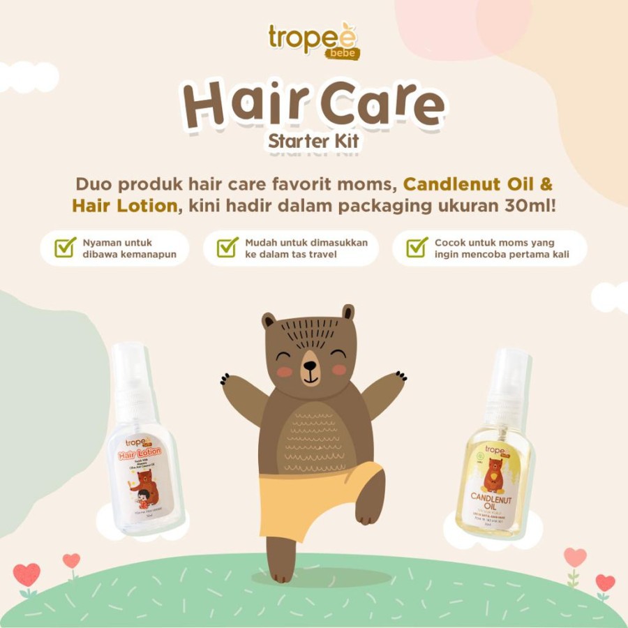 PERA533 TROPEE HAIR CARE ULTIMATE TRAVEL KIT 30ML PERAWATAN RAMBUT ANAK (KEMIRI, shampoo DAN HAIR LOTION) exp 01/2025