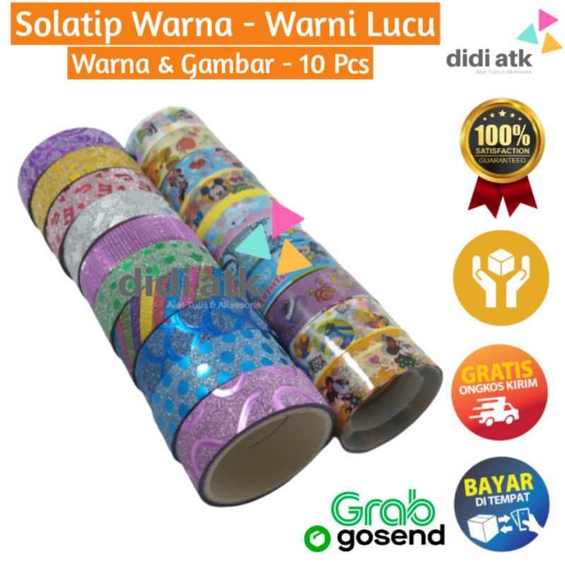 

Solatip Warna Warni / Solasi Lucu Isi 10 PCS
