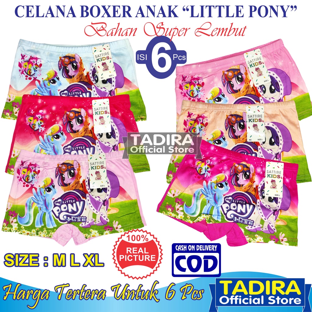 6 Pcs Boxer Anak Perempuan Gambar Kartun Celana Dalam Anak Bahan Lembut Banget TADIRA Store