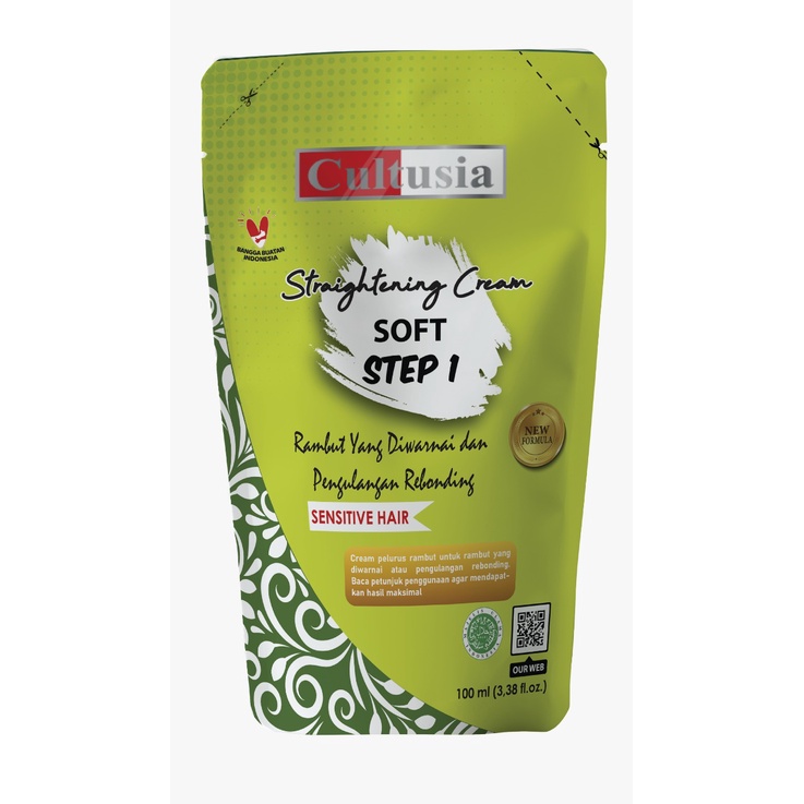 CULTUSIA HAIR STRAIGHTENING SOFT STEP 1 DAN STEP 2 SACHET@ 100 ML