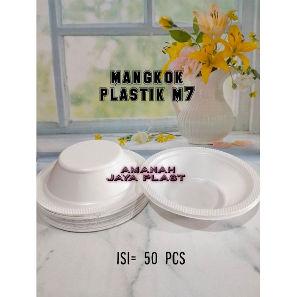 TERSEDIA HARGA GROSIR (50pcs) Mangkok Plastik M7 - Mangkok Kuah / Mangkok Bakso Sekali Pakai