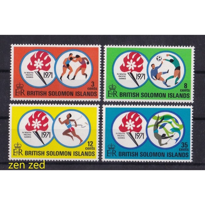 

0162 Perangko Solomon Islands 1971 South Pacific Games, Tahiti 4v Mnh