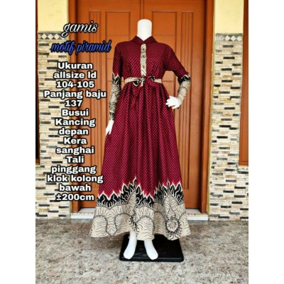 Gamis Batik Manggar, Padi,sekar,cantik,kubis,kipas,daun,kupu,nadine,gendis