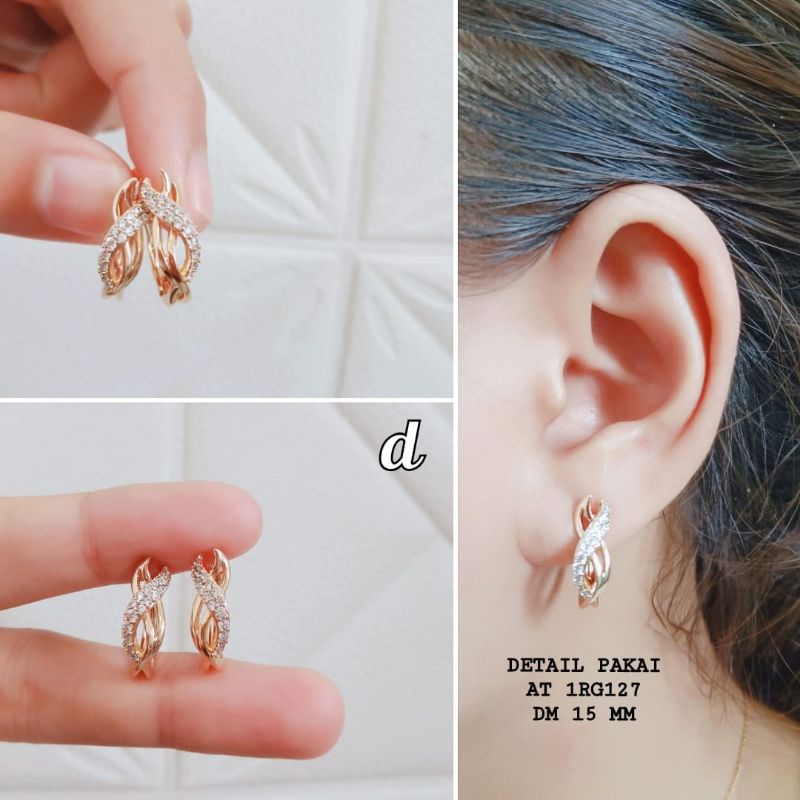 Anting Titanium Clip Permata Anti Karat Dan Anti Luntur Xupblink Jewelry