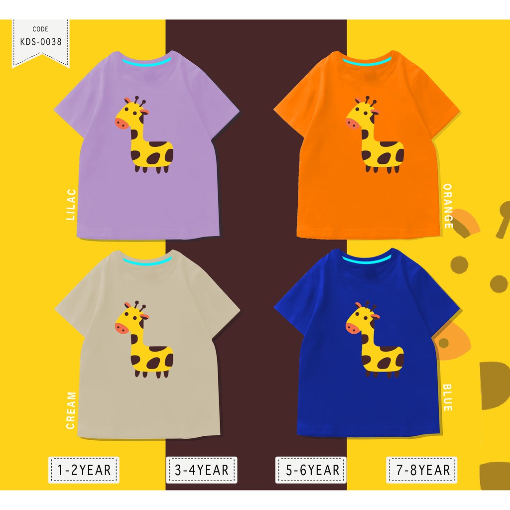 Baju Anak Jerapah/ Kaos Distro DTF Anak Laki Laki dan Perempuan / Unisex / Motif Kartun