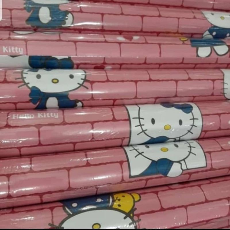 wallpaper sticker dinding murah kode 1545 HK bata pink