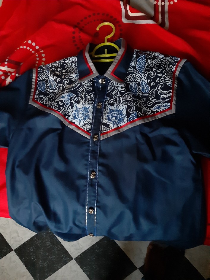 Kemeja Batik Pria Lengan Panjang Warna Biru Dongker / Navi Original Dipanagara