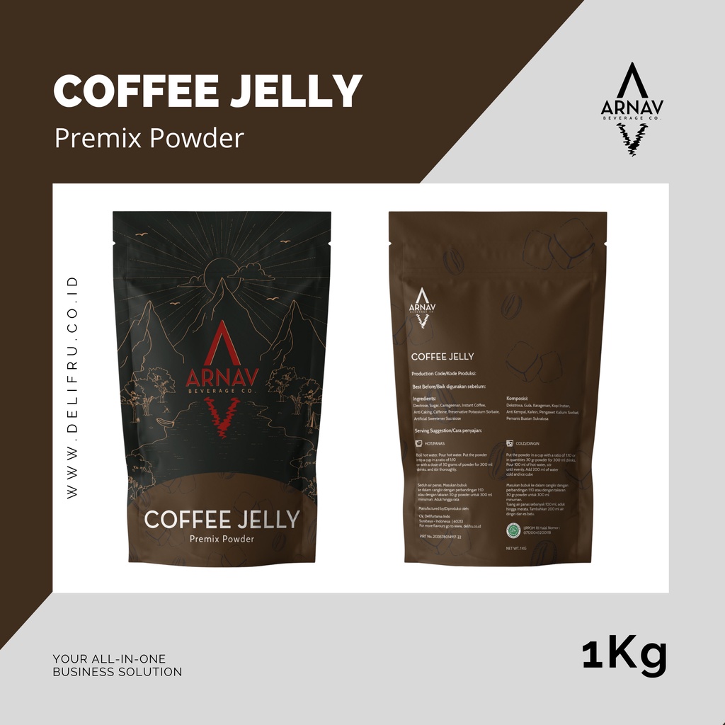 Premix Powder Coffee Jelly Arnav 1 Kg - Bubuk Premix Jeli Kopi Premium