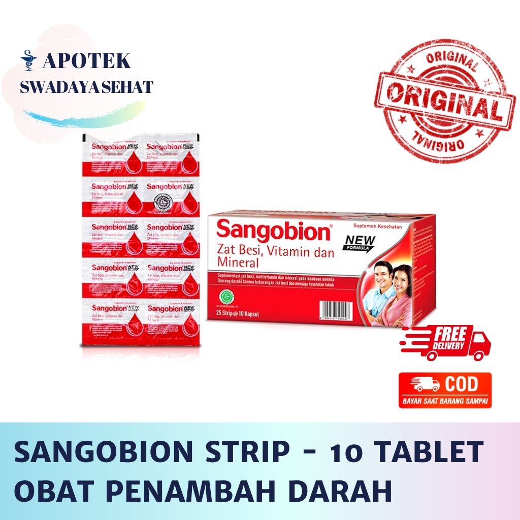 SANGOBION Strip 10 Tablet - Penambah Darah Zat Besi Vitamin Mineral