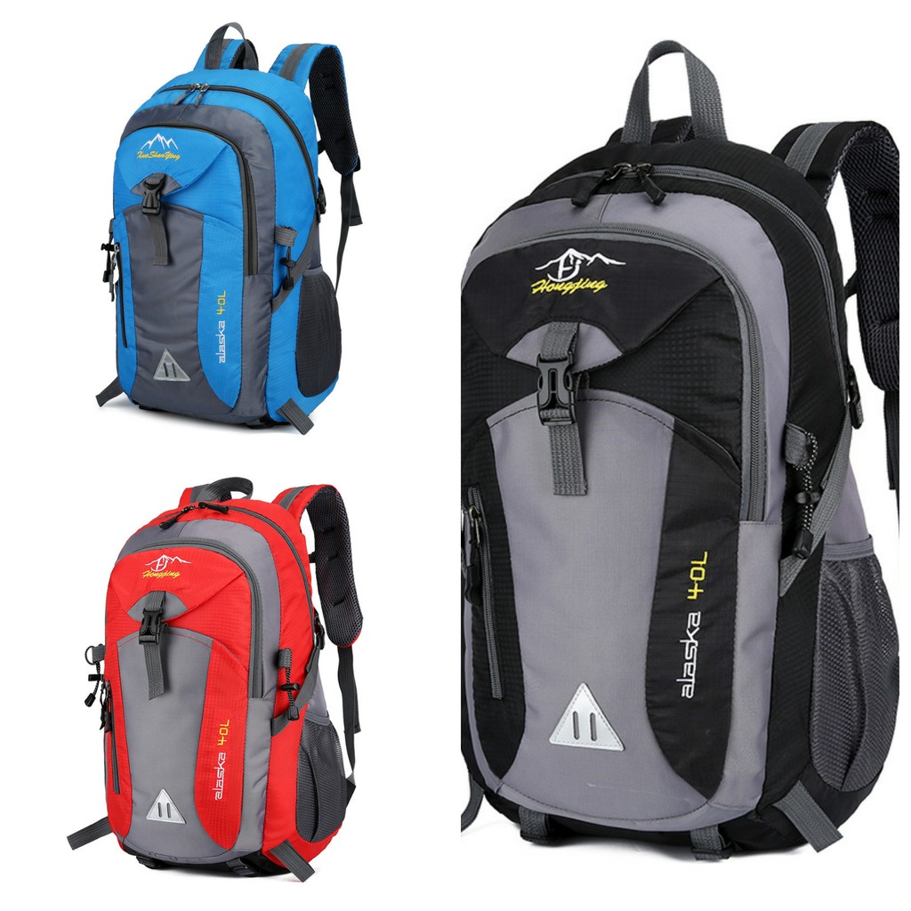 Tas Ransel Backpack outdoor unisex Pria/Wanita Anti air Travel 40L daypack Kualitas IMPORT Alaska