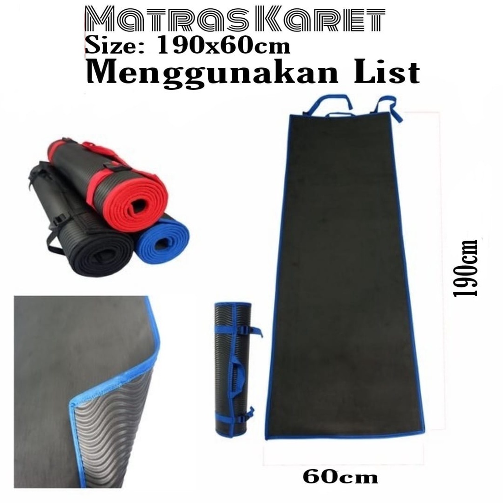 Matras Karet 190x60cm / Matras Camping / Matras Yoga / Menggunakan List