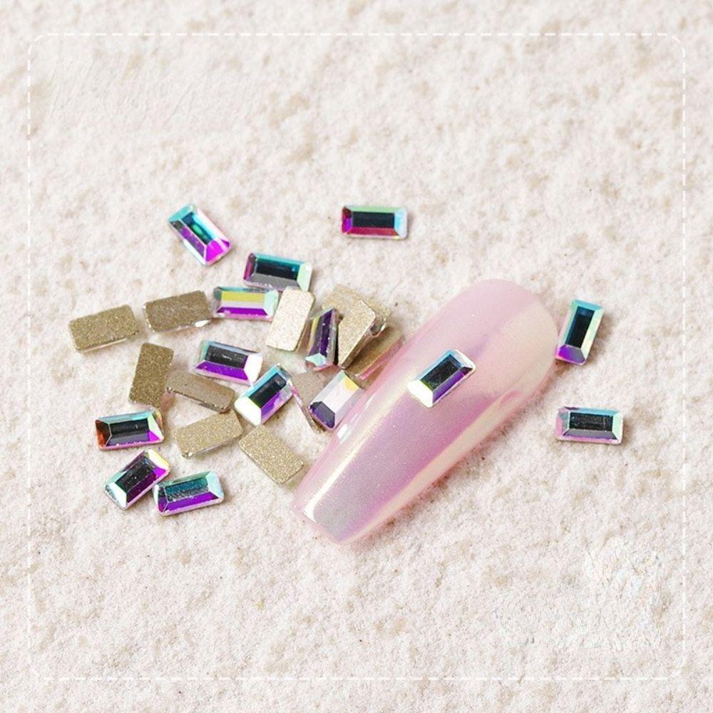 MXBEAUTY Nail Flat Bottom Charms 30pcs Flash Hiasan Kuku Berbentuk Bor Kuku Salon Manicure Aksesoris 3D Dekorasi Kuku